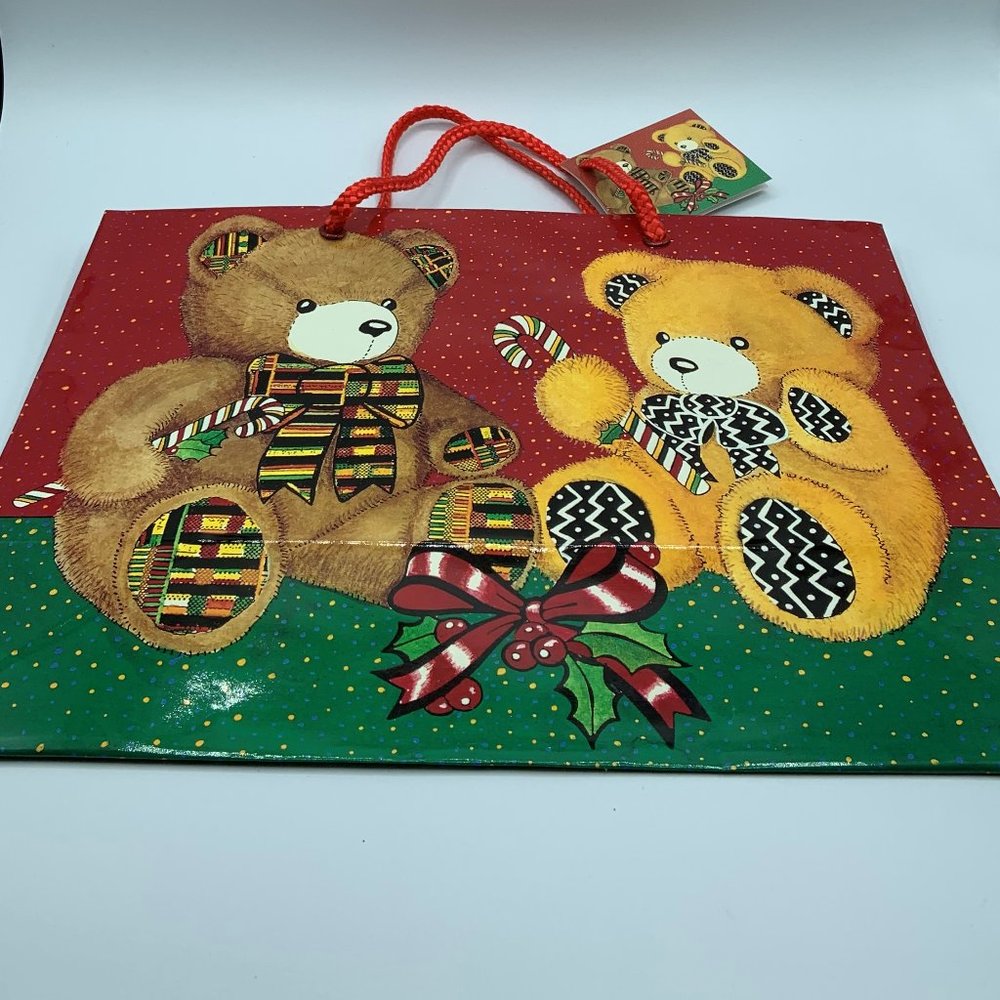 Holiday Teddies Gift Bag - Set of 2